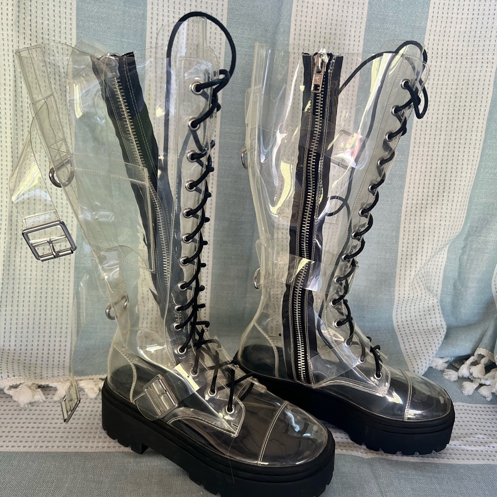 Clear dollskill goth boots
